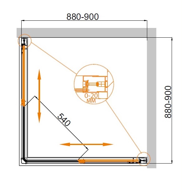 Душевой уголок CEZARES COMFORT-A-2-90-C-Cr - Вид №6