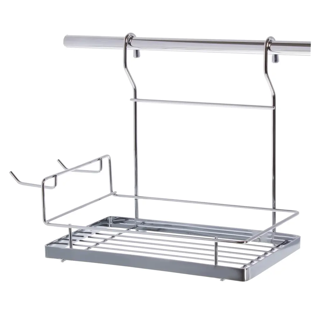 Полка с боковыми крючками Delinia 27x15x26.5 см сталь цвет хром 18254931 STLM-2087195 