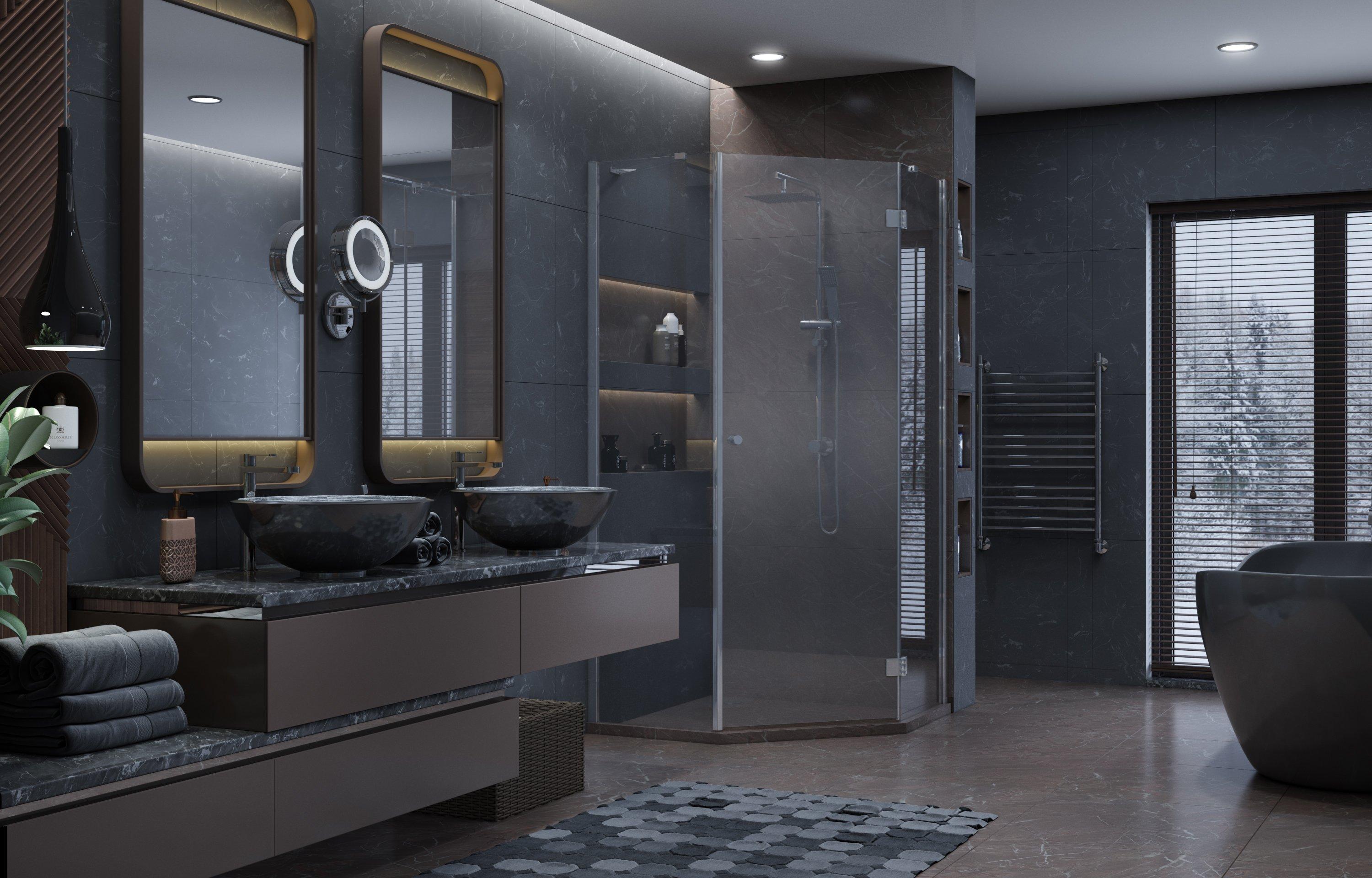 Душевое ограждение Ambassador Diamond 12011111R (900x900x2000), 1 место - Вид №1