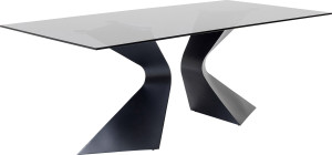 Прямоугольный стол из стали и стекла