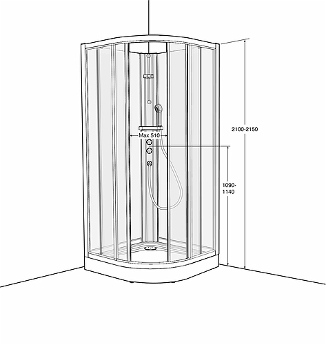 638480 IFO Душевая кабина круглая из кварца SKR VK, задняя часть SK VK 900 x 900 Solid - Вид №3