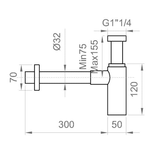 Хромированный латунный сифон для умывальника Ercos Sifone per lavabo ARCH-00061879 - Вид №4