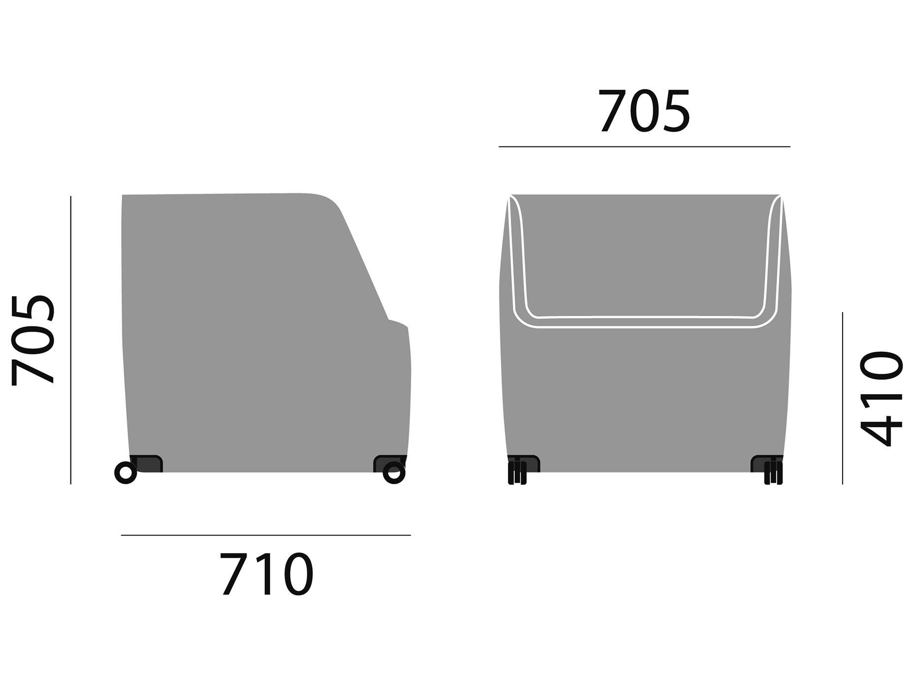 Кресло с подлокотниками с колесами Brunner колодки ARCH-00098348 - Вид №2