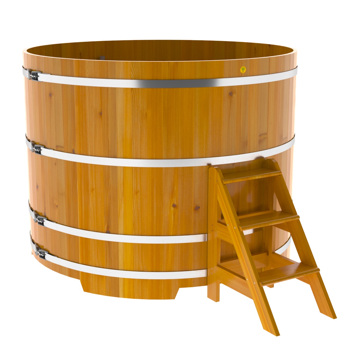 2243 Купель круглая из лиственницы Рустик d=1,80х1,4 натуральная Alyarus  - Вид №1