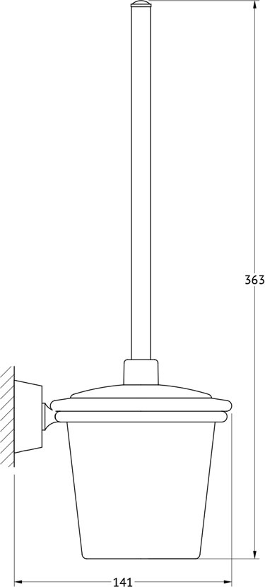 VIZ 057 Держатель с туалетным ершом с крышкой FBS Vizovice - Вид №1