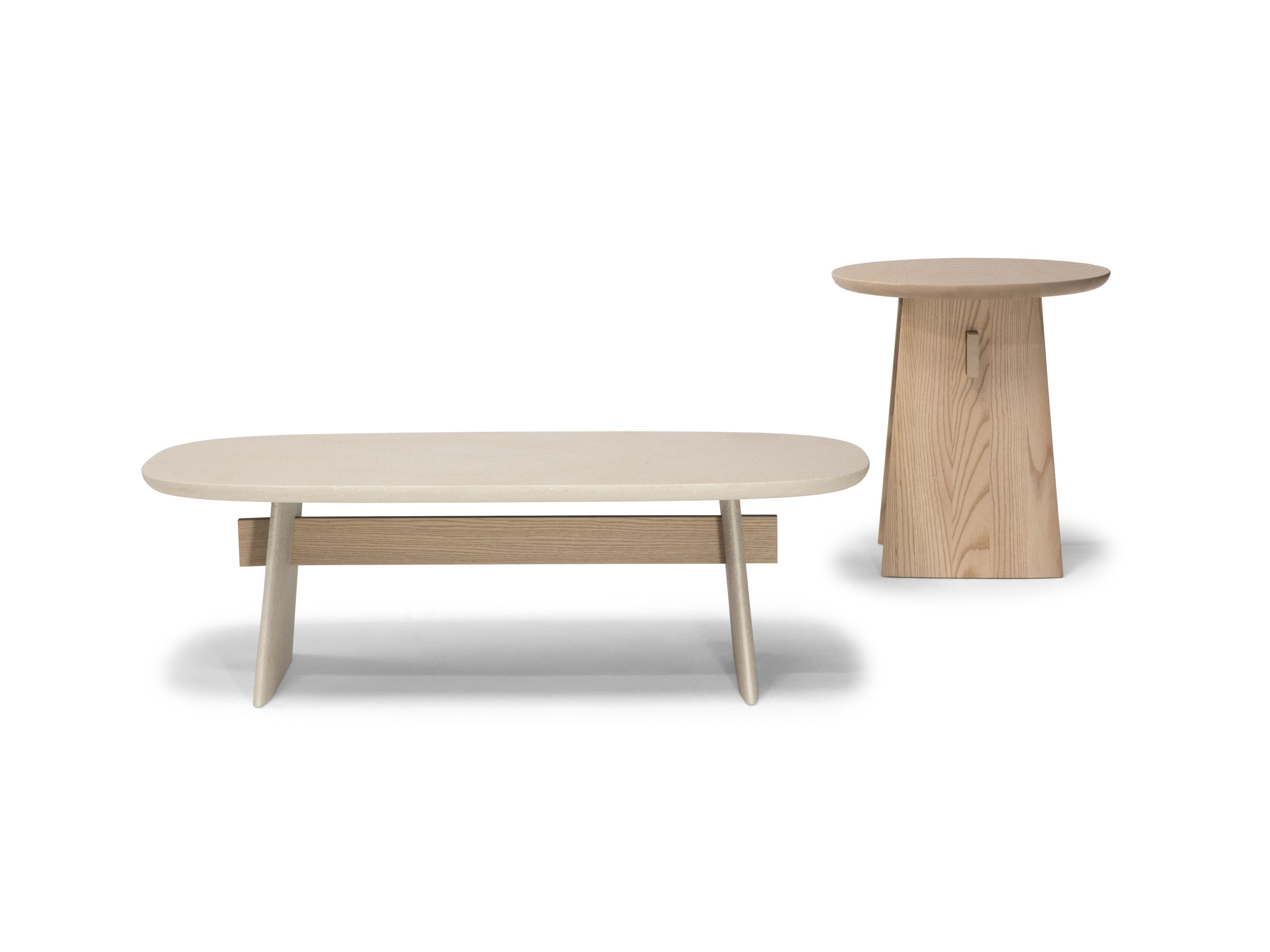 Высокий круглый журнальный столик из ясеня Natuzzi Italia Adam ARCH-00077889 - Вид №1