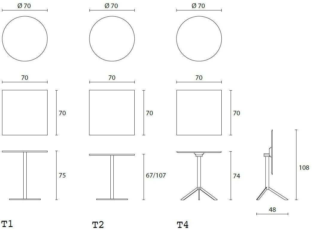 Casamania & Horm Квадратный стол для бистро T1-t2-t4 sun-id-1364649 - Вид №5