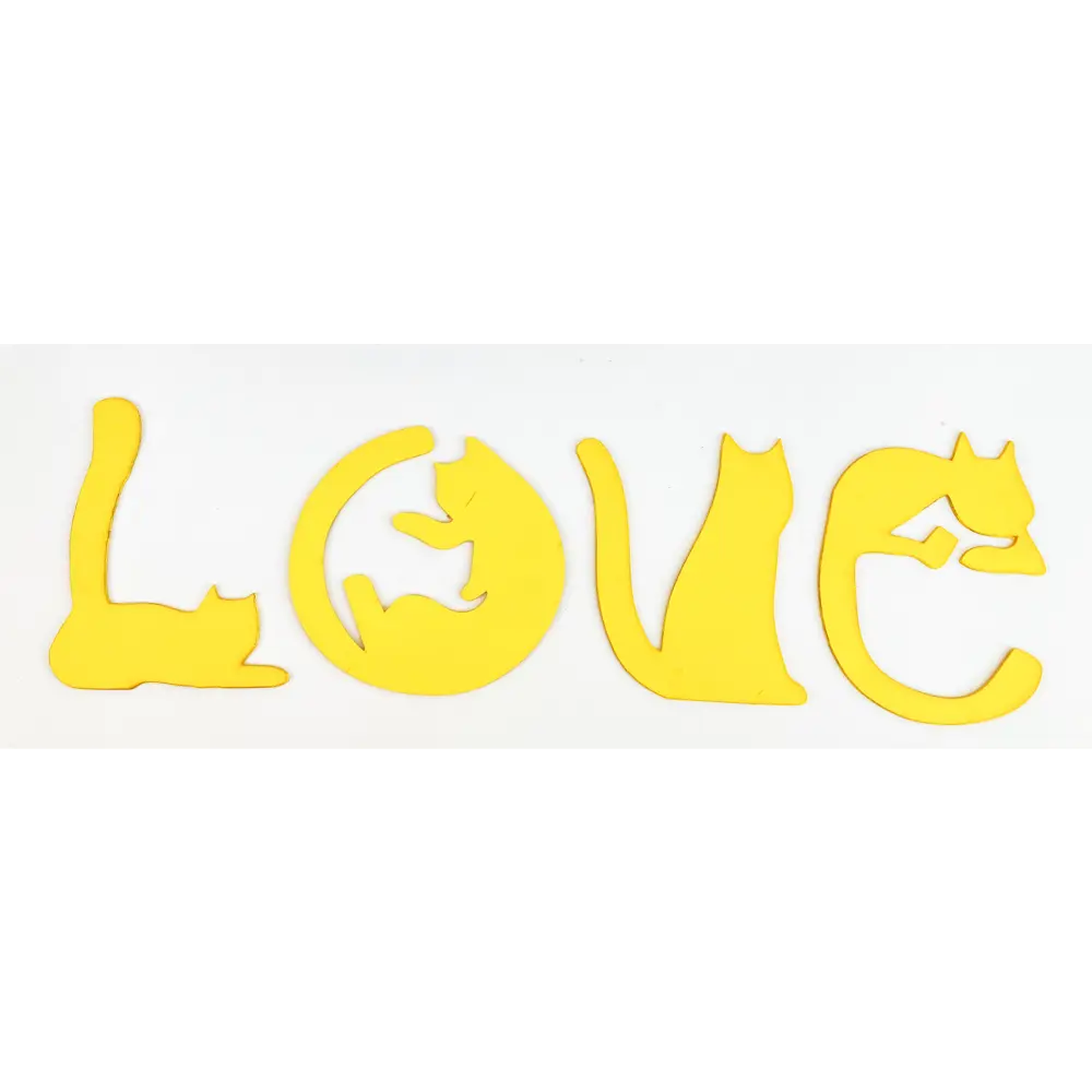 Настенное панно "Котики Love" дерево 70x26 см 85415223 STLM-2021256 Симфония  - Вид №1