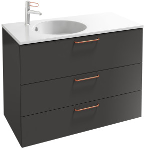 EB2534-R7-G1C Тумба под столешницу 100 см, 3 ящика, бронзовая ручка JACOB DELAFON ODÉON RIVE GAUCHE