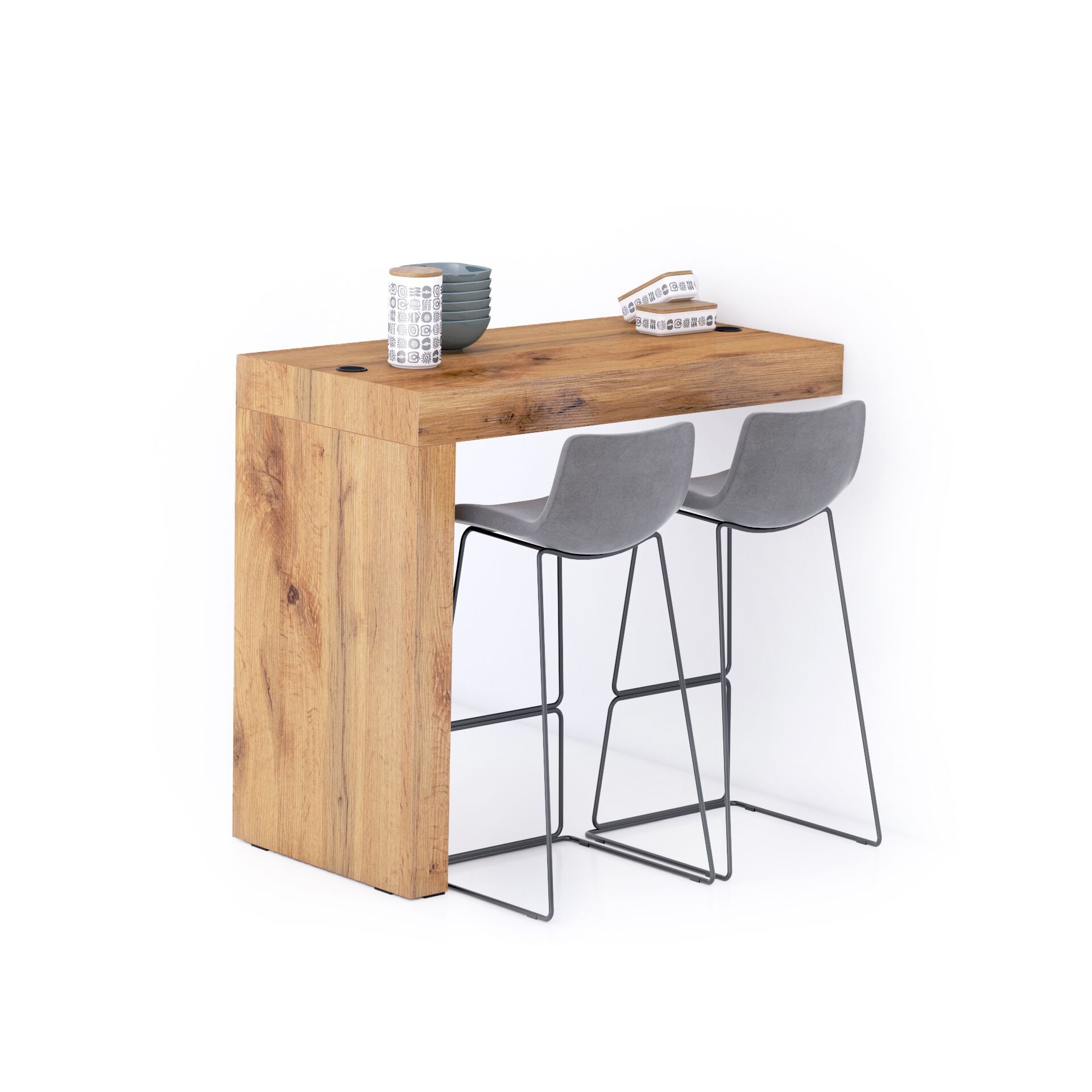 Высокий стол на полуострове в меламине с беспроводным зарядным устройством Mobili Fiver Evolution ARCH-00028433 - Вид №11