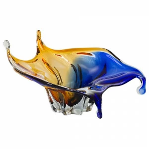 Ваза из стекла 35х25х11 GARDA DECOR - 033960 Желтый;синий