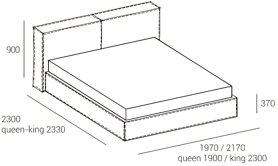 Dall'Agnese Двуспальная кровать с обивкой из ткани Comfort sun-id-1474533 - Вид №3