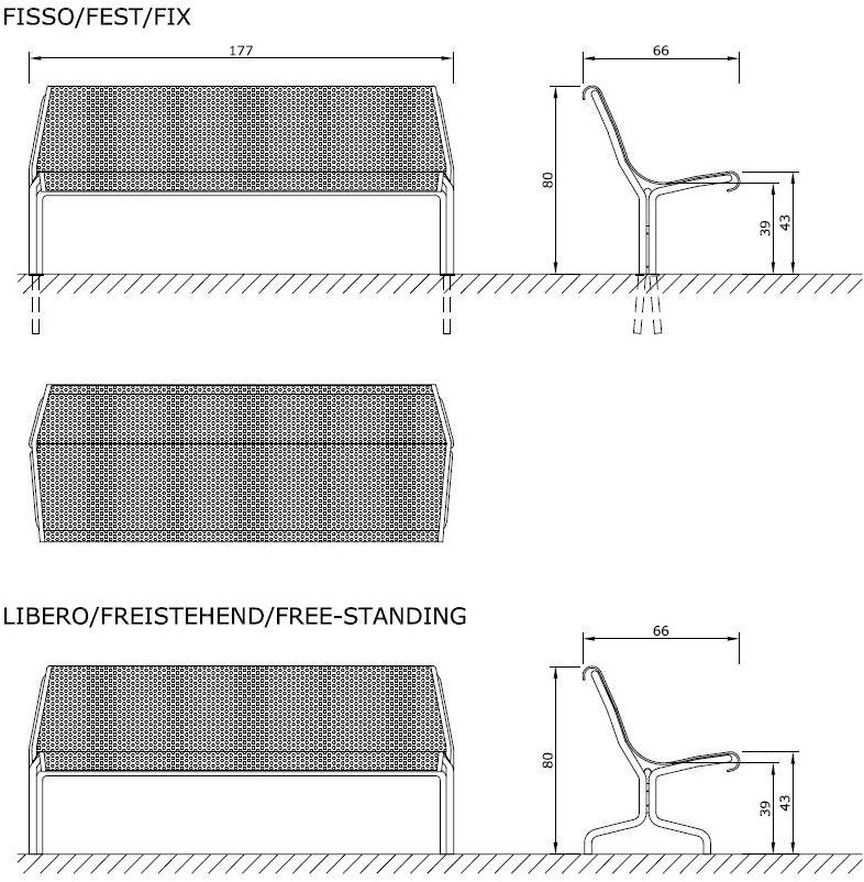 Euroform W Скамья из металла со спинкой Contour sun-id-1497671 - Вид №4