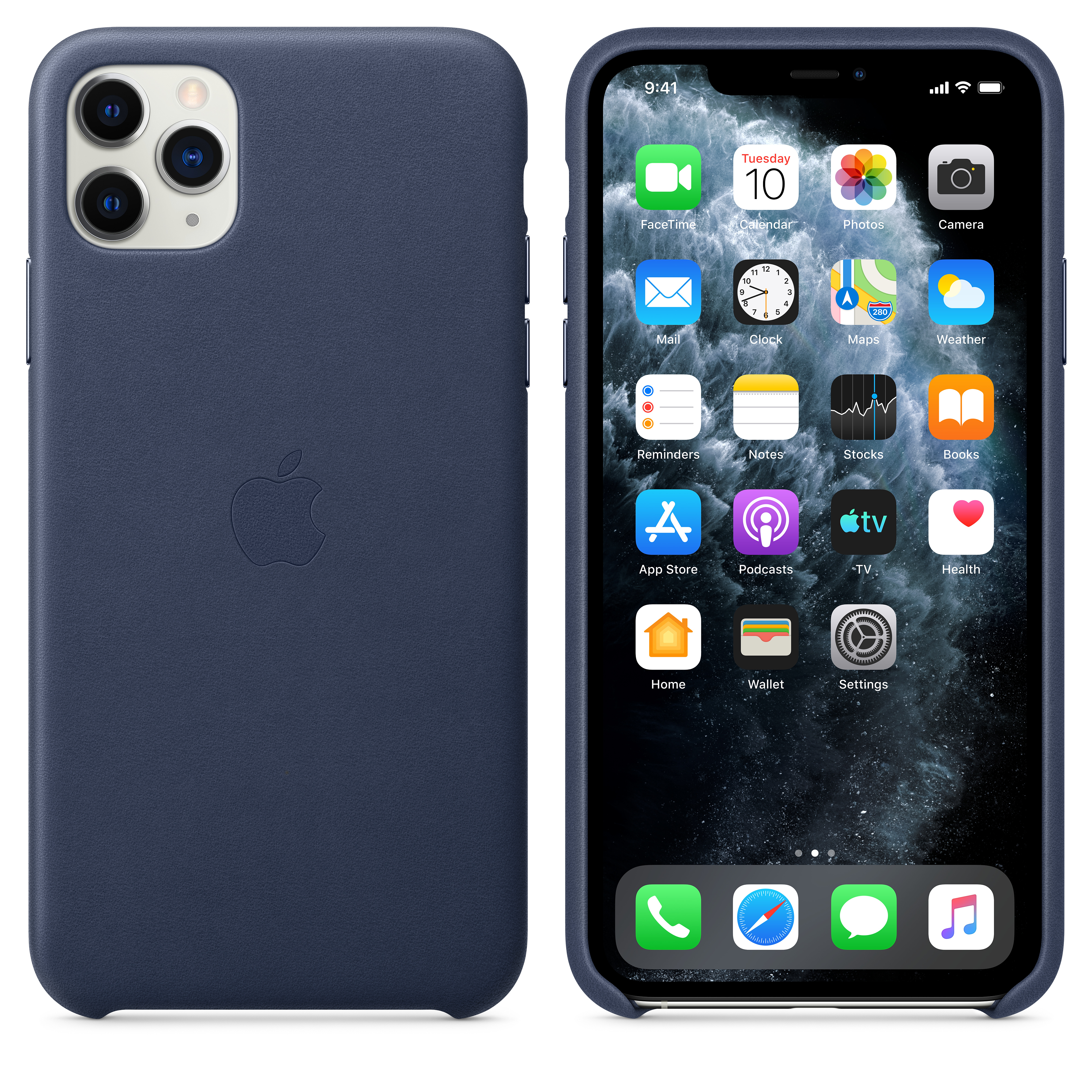 MX0G2ZM/A Iphone 11 pro max leather case - midnight blue Apple Santreyd  - Вид №5