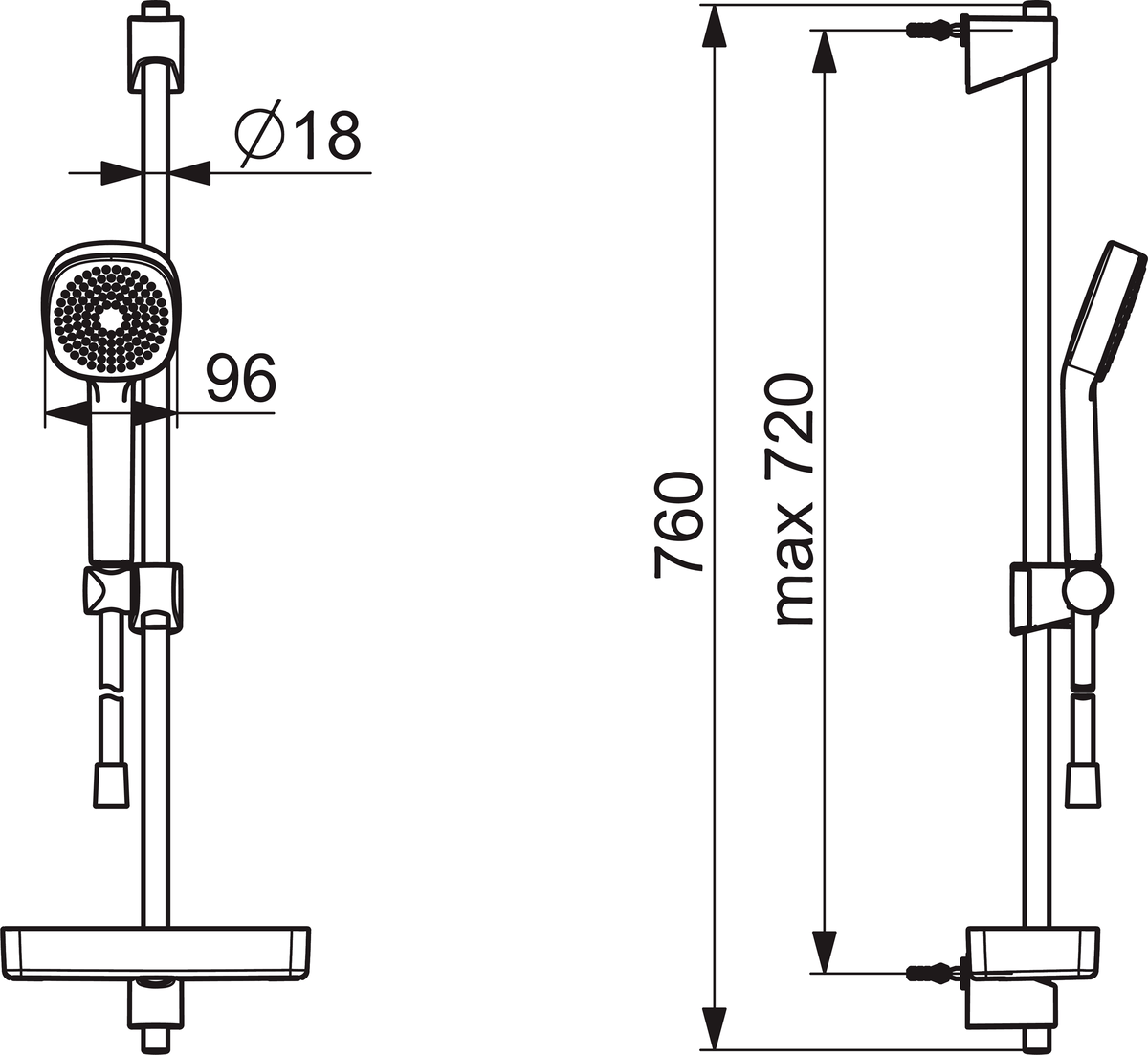 Oras 552 Душевой комплект 552 Apollo Style Хром  - Вид №1