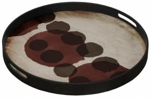 Ethnicraft Круглый поднос из дерева и стекла Translucent silhouettes 20437