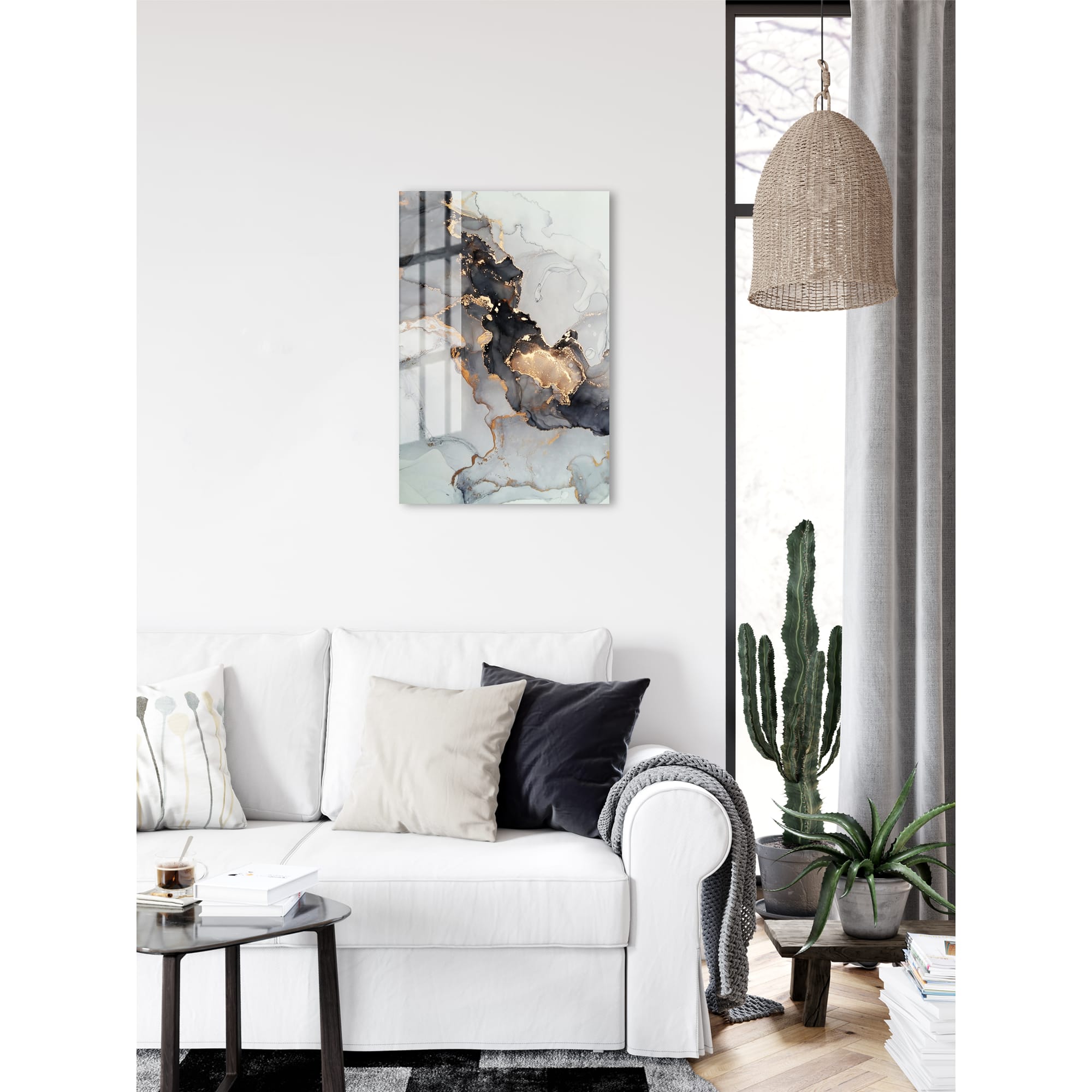 82977336 Картина на стекле «Белый акрил 2» 40x60 см Santreyd  - Вид №4