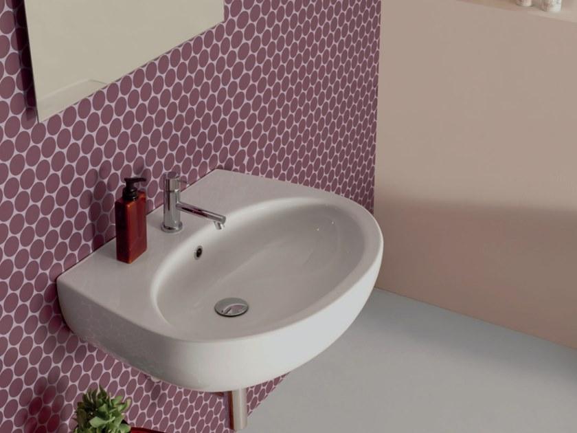 Подвесная раковина настенная овальная Ceramica Globo Grace белая sun-id-1516498 - Вид №2