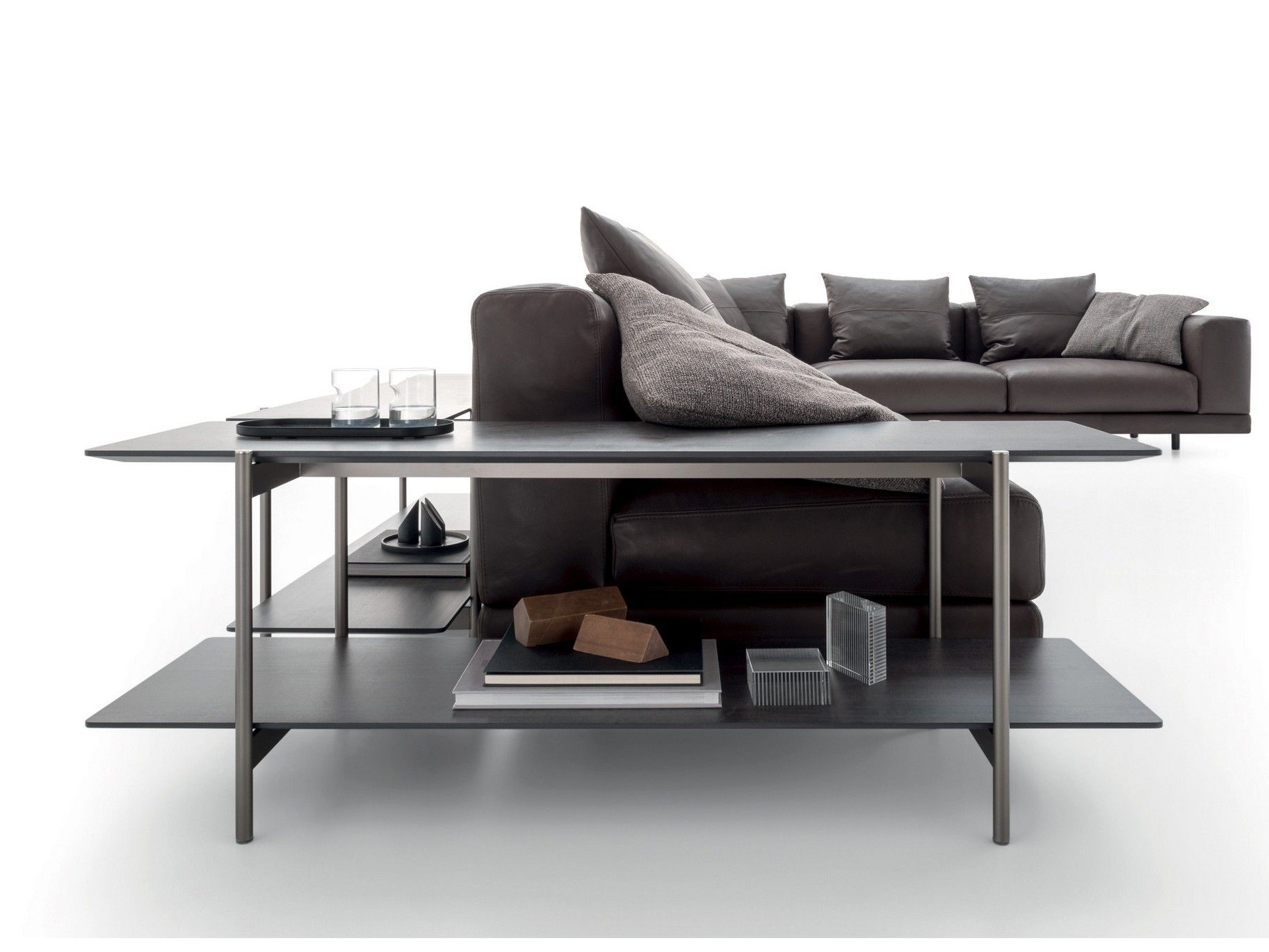 Деревянный прямоугольный журнальный столик с журнальной стойкой Ditre Italia Erys ARCH-00055412 - Вид №1