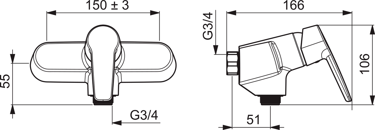 Oras 3970 Смеситель для душа 3970 Saga Хром  - Вид №1