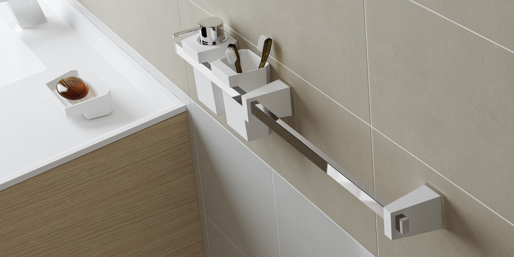 Sonia Стакан для зубных щеток настольный S0 белый 156276 - Вид №1