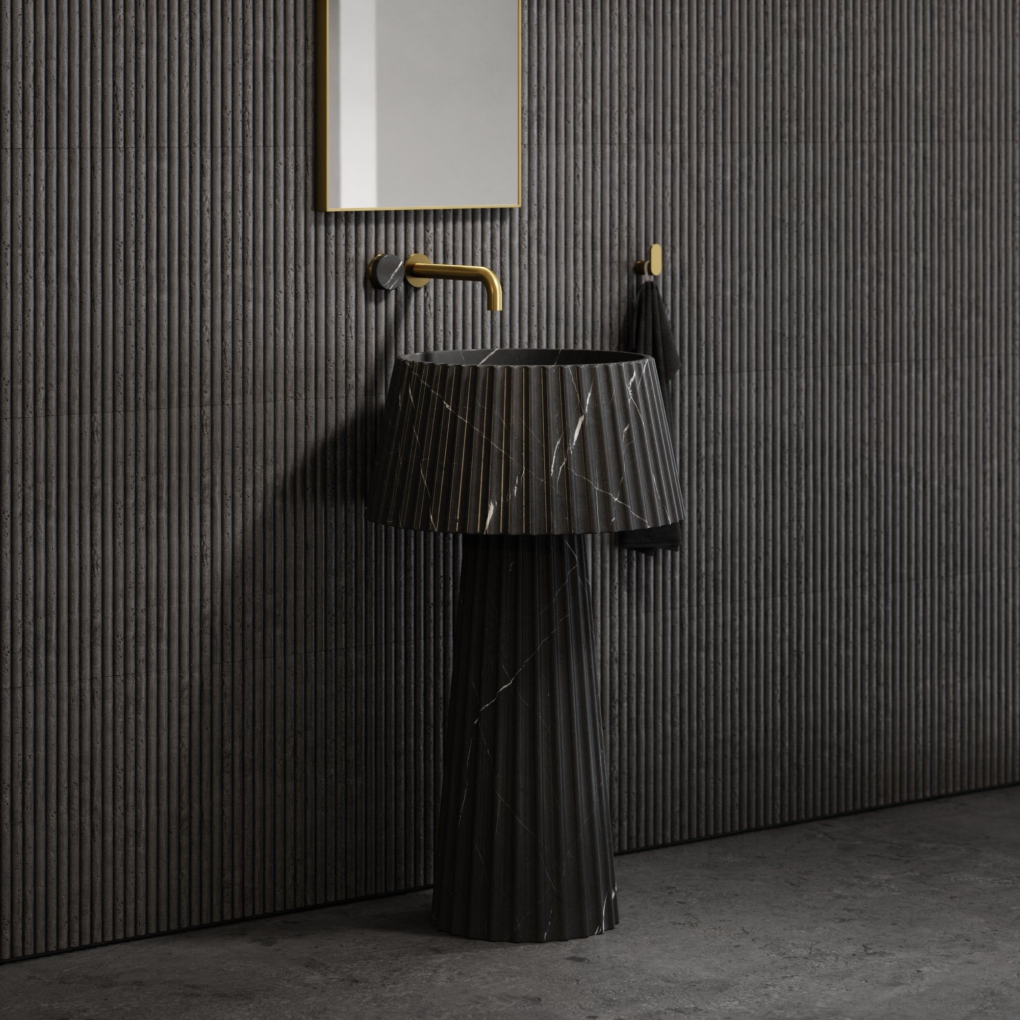 Круглый отдельно стоящий умывальник из мрамора Pietra Grey LUSSO Lamp ARCH-00039427 - Вид №1