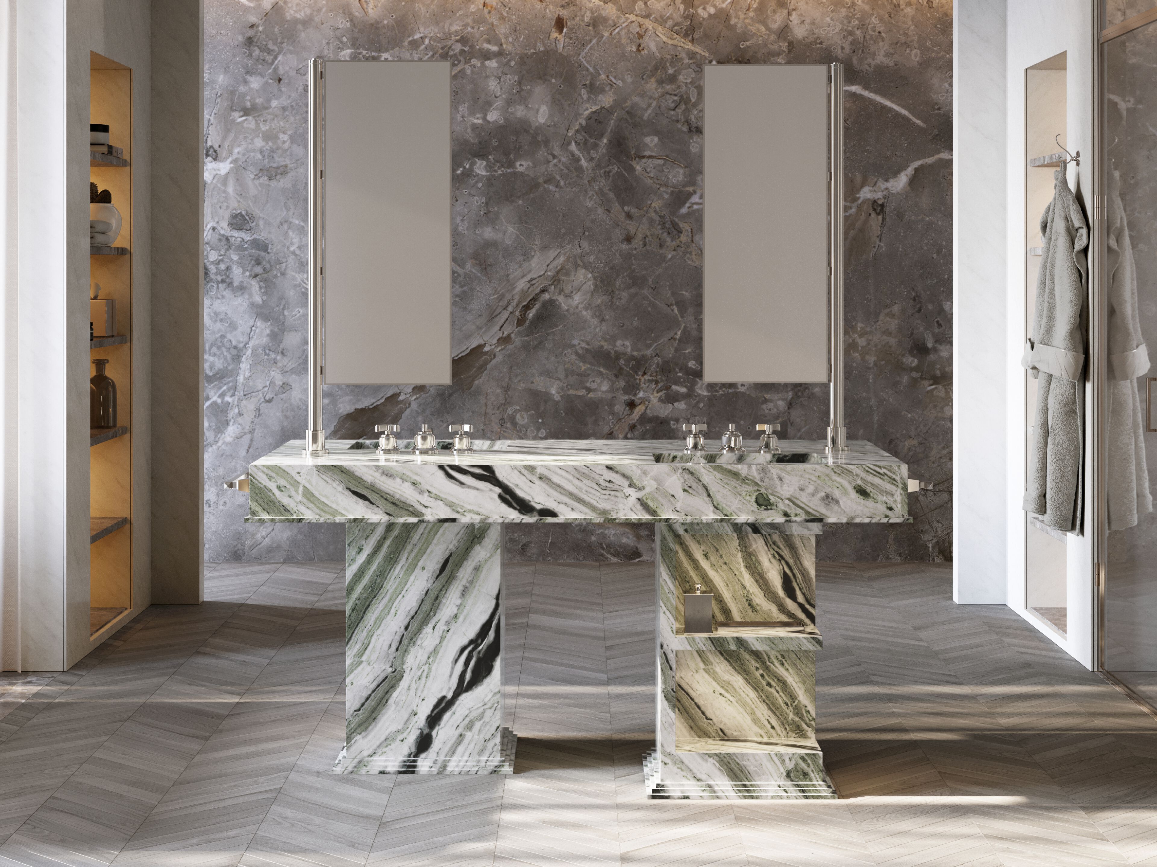 Двойной умывальник со встроенным умывальником Devon&Devon MY LOVE WATER VANITY MASTER ARCH-00107085