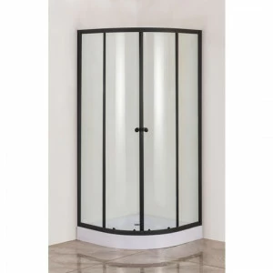 Orange E01-100TB Душевой уголок с поддоном 100х100х205 4MM прозрачный черный Хром