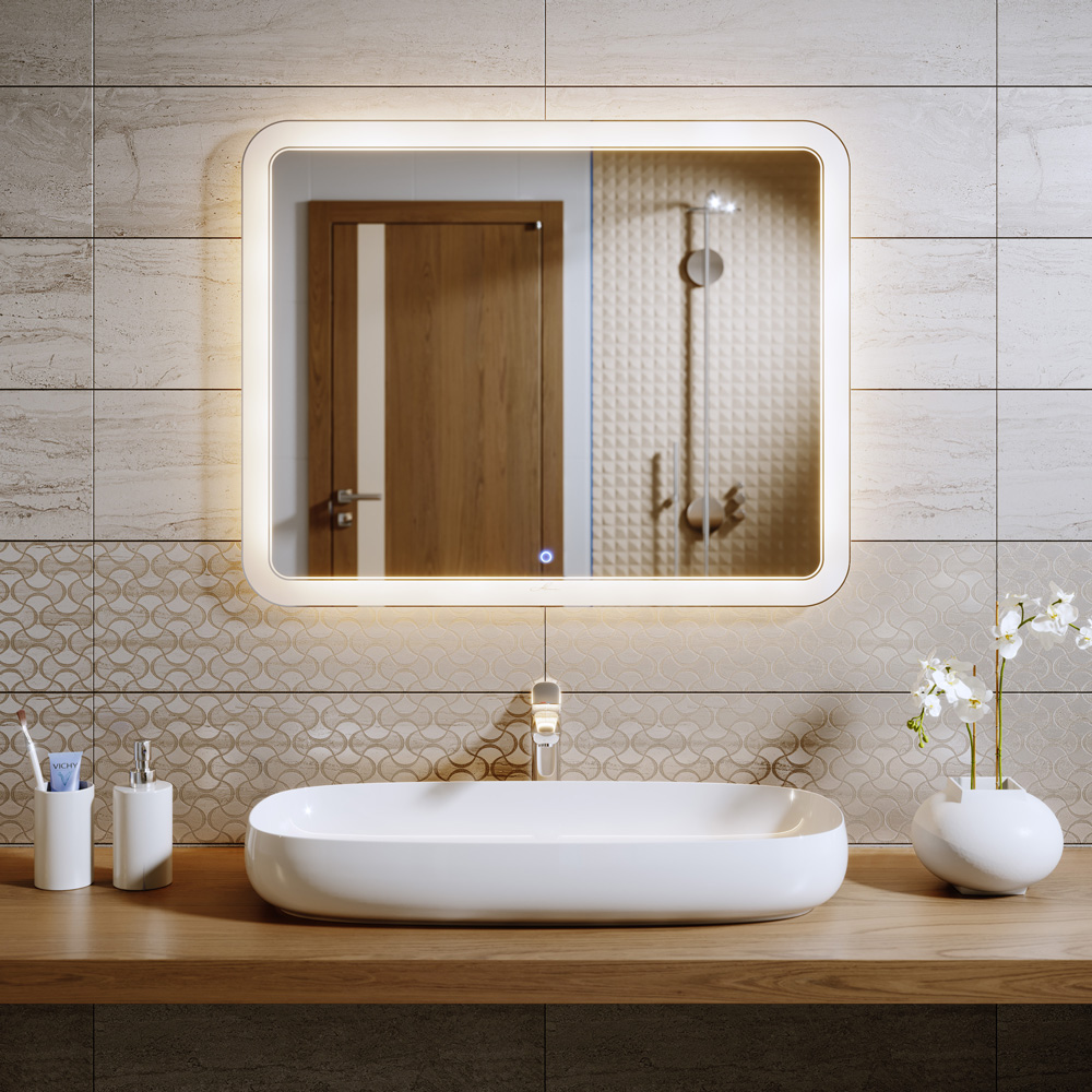 Зеркало в ванную с подсветкой белое 70х80 см Vanda Lux ALAVANN VANDA LUX 303906 Белый  - Вид №1