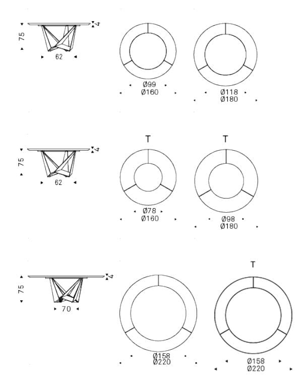 Круглый деревянный стол и вращающаяся керамическая вставка Cattelan italia ARCH-00119244 - Вид №7