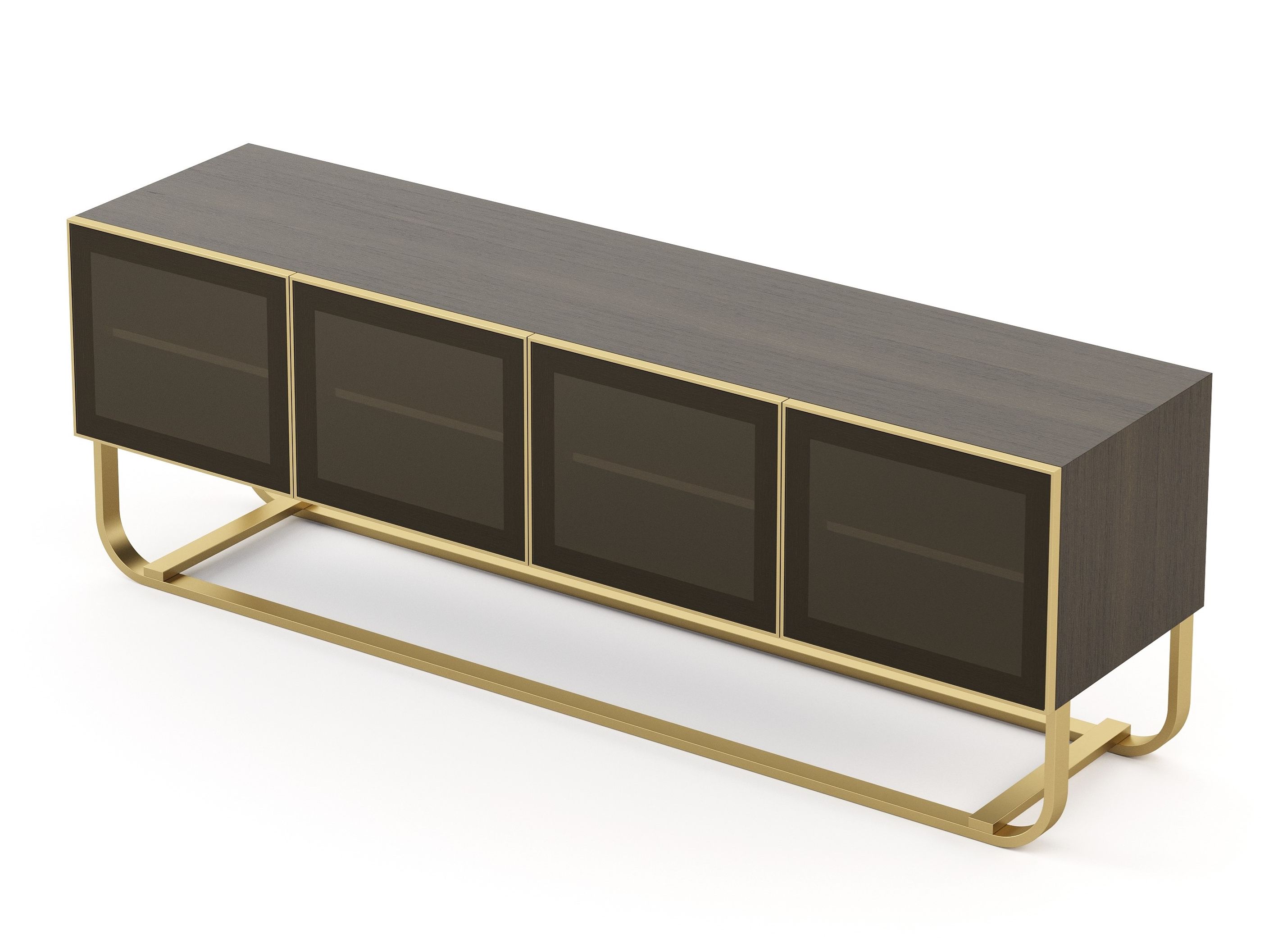 Латунный и деревянный шкаф с распашными дверями Stylish Club His &amp ARCH-00137659 - Вид №1