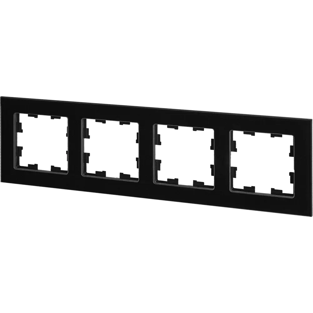 Рамка IEK Brite-4 для розеток и выключателей - черное стекло на 4 поста 87761300 STLM-1463674 - Вид №2