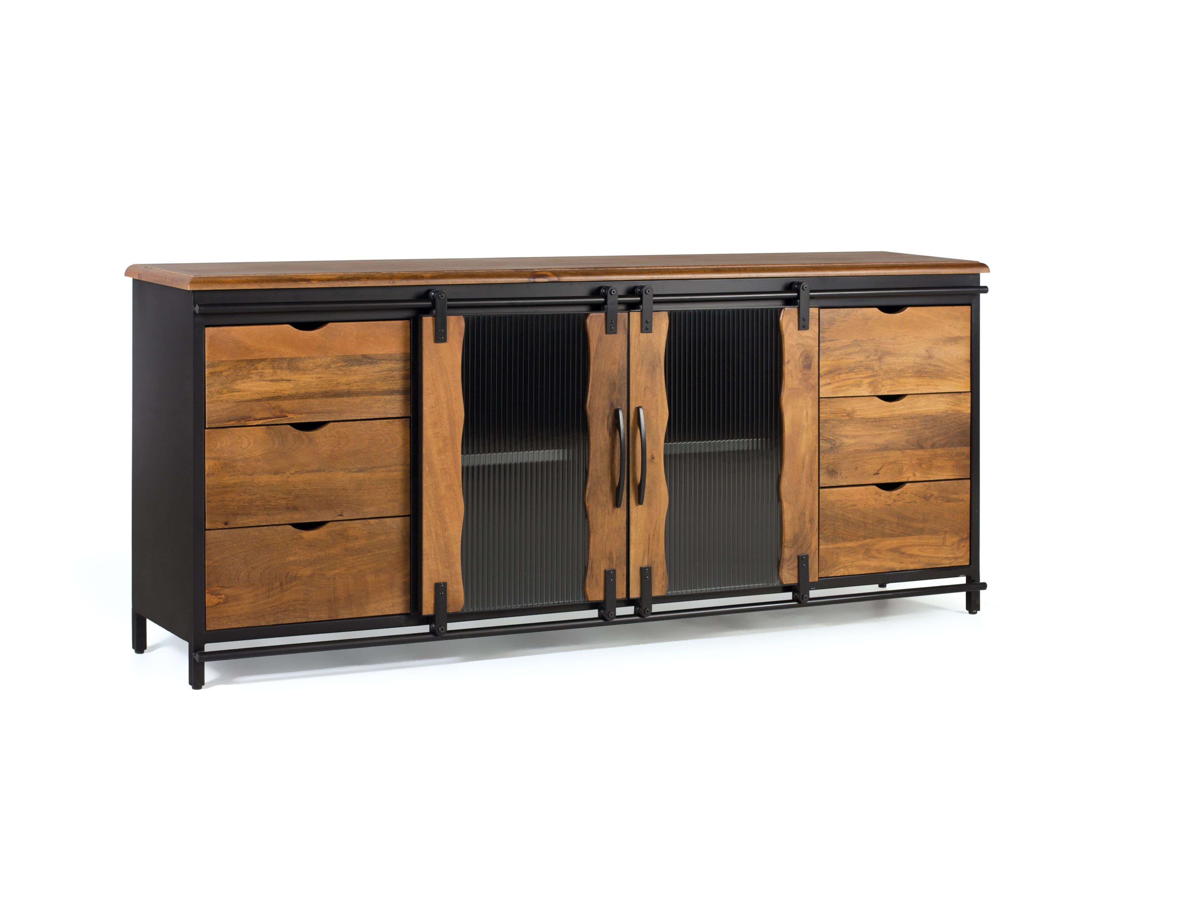 Шкаф из манго с выдвижными ящиками и дверями Giner y Colomer Занзибар ARCH-00051701 - Вид №1