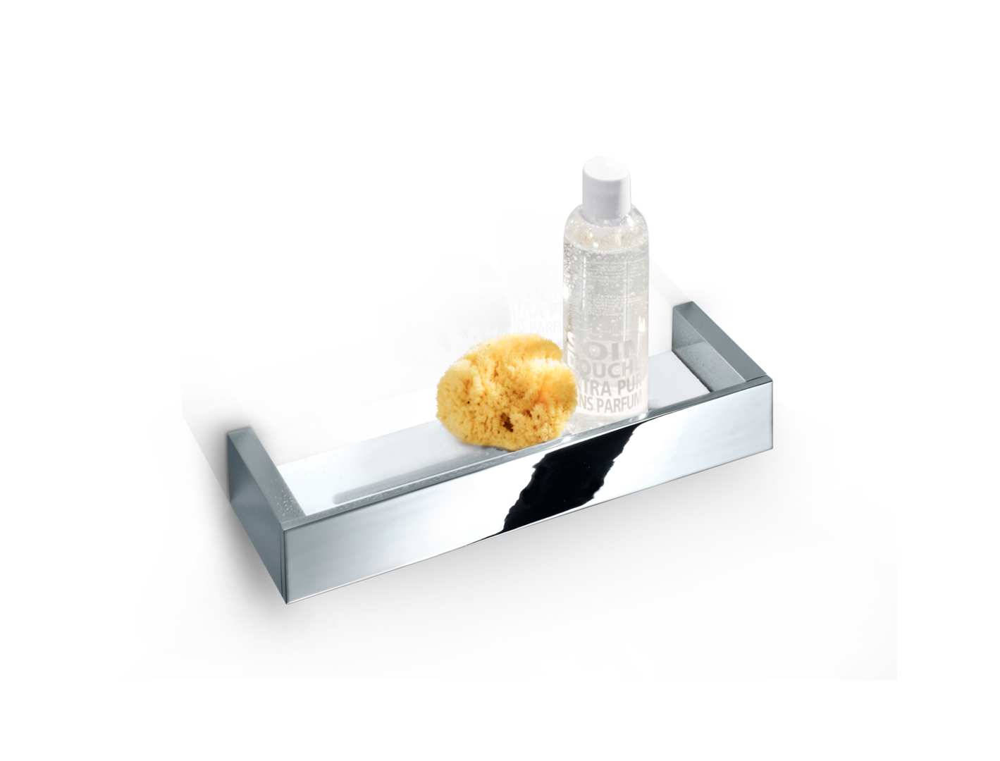 Душевая полка BK DA30 DECOR WALTHER Никель сатинированный / Акриловое стекло белое 593734 Brick - Вид №1