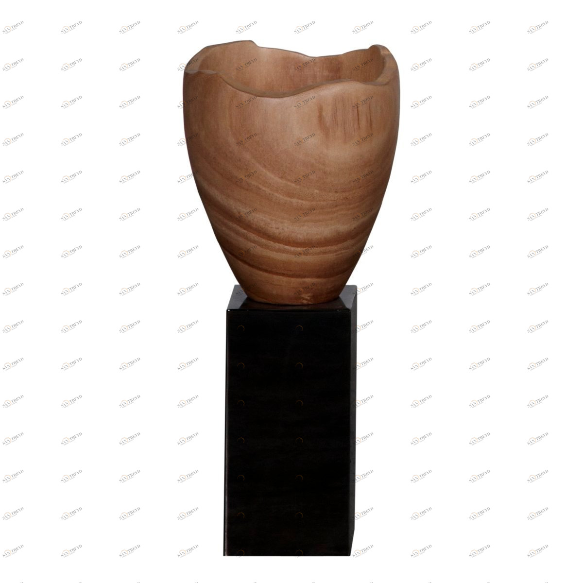 Ваза из дерева на стальной подставке"Woody Triumph"D17H40 GARDA DECOR - 209346 Коричневый 