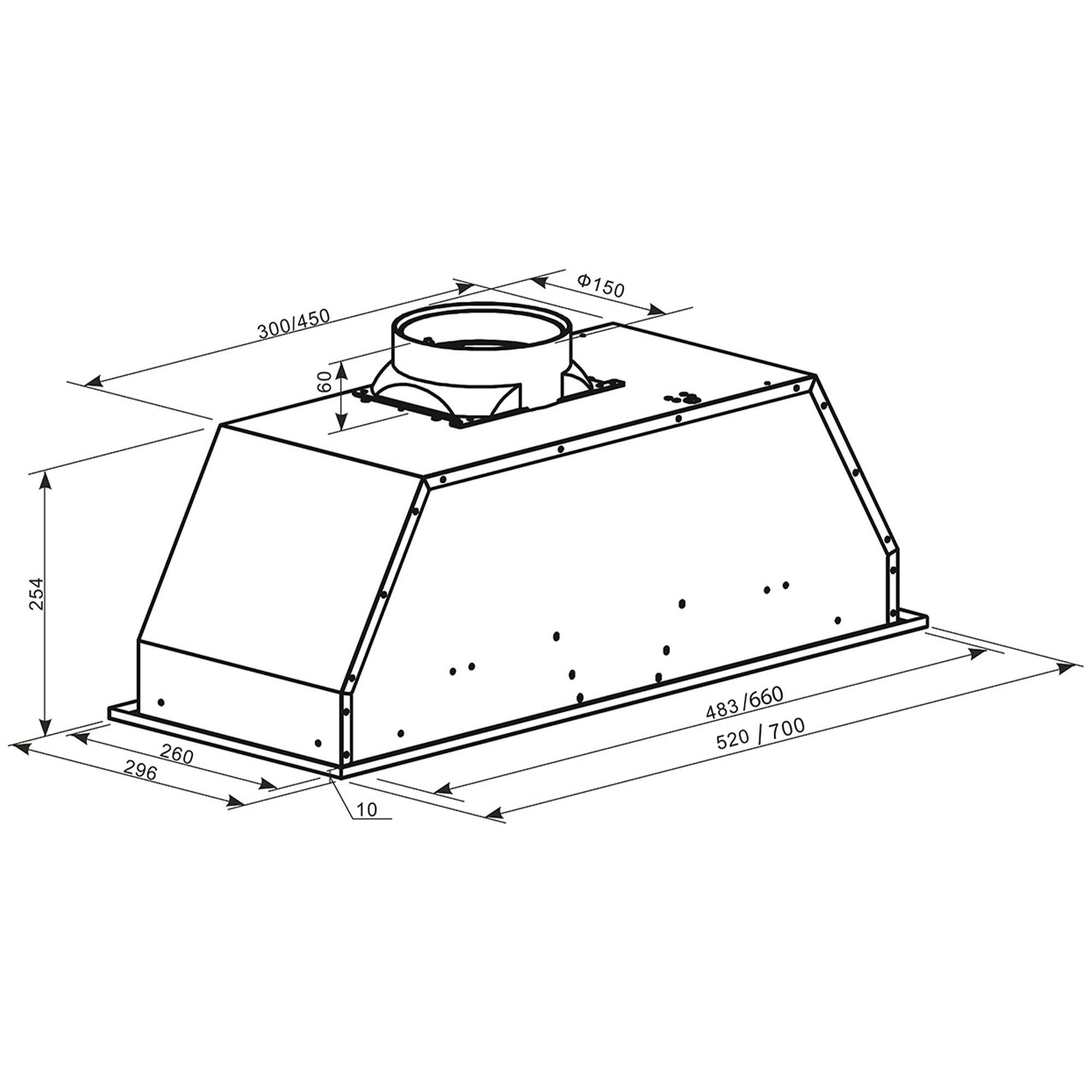 9136704 Вытяжка полновстраиваемая Оasis UM-52I бежевый OASIS STDN-0081539 - Вид №7