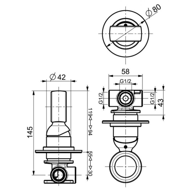 OA880101980 Смеситель для душа Webert Opera - Вид №1