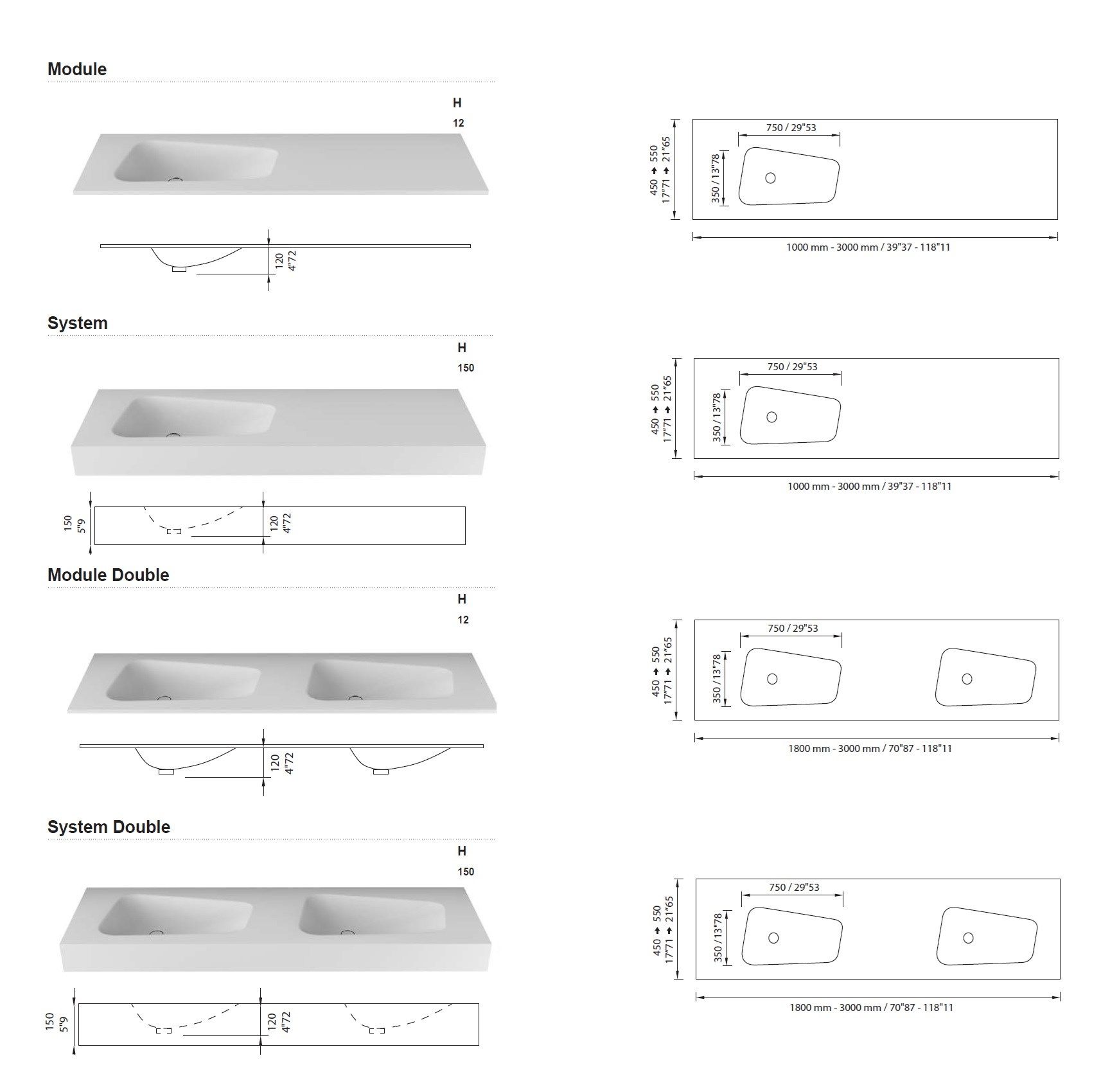 Одиночная подвесная раковина из твердой поверхности MOMA Design Portofino ARCH-00106494 - Вид №4