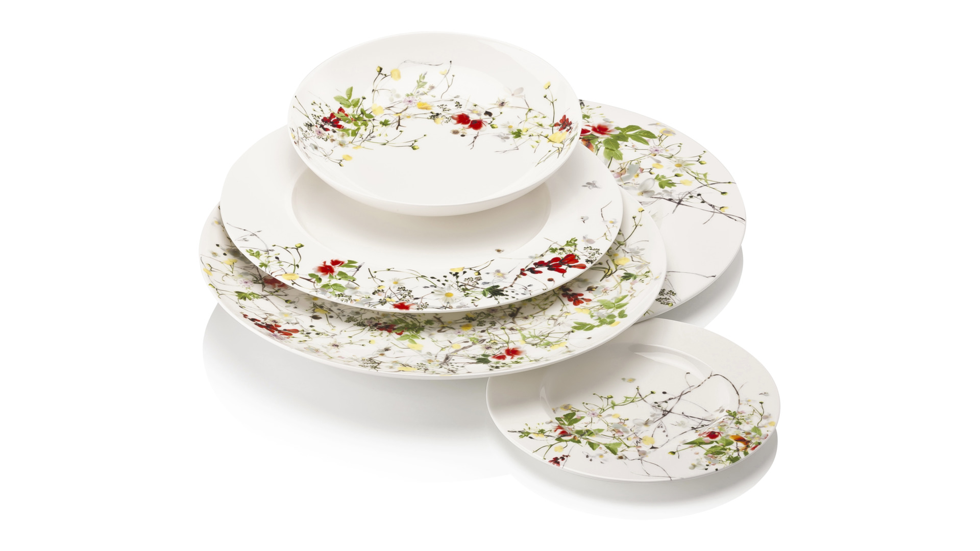 10561817 Rosenthal Тарелка закусочная с бортом Rosenthal Дикие цветы 23см, фарфор Фарфор  - Вид №1