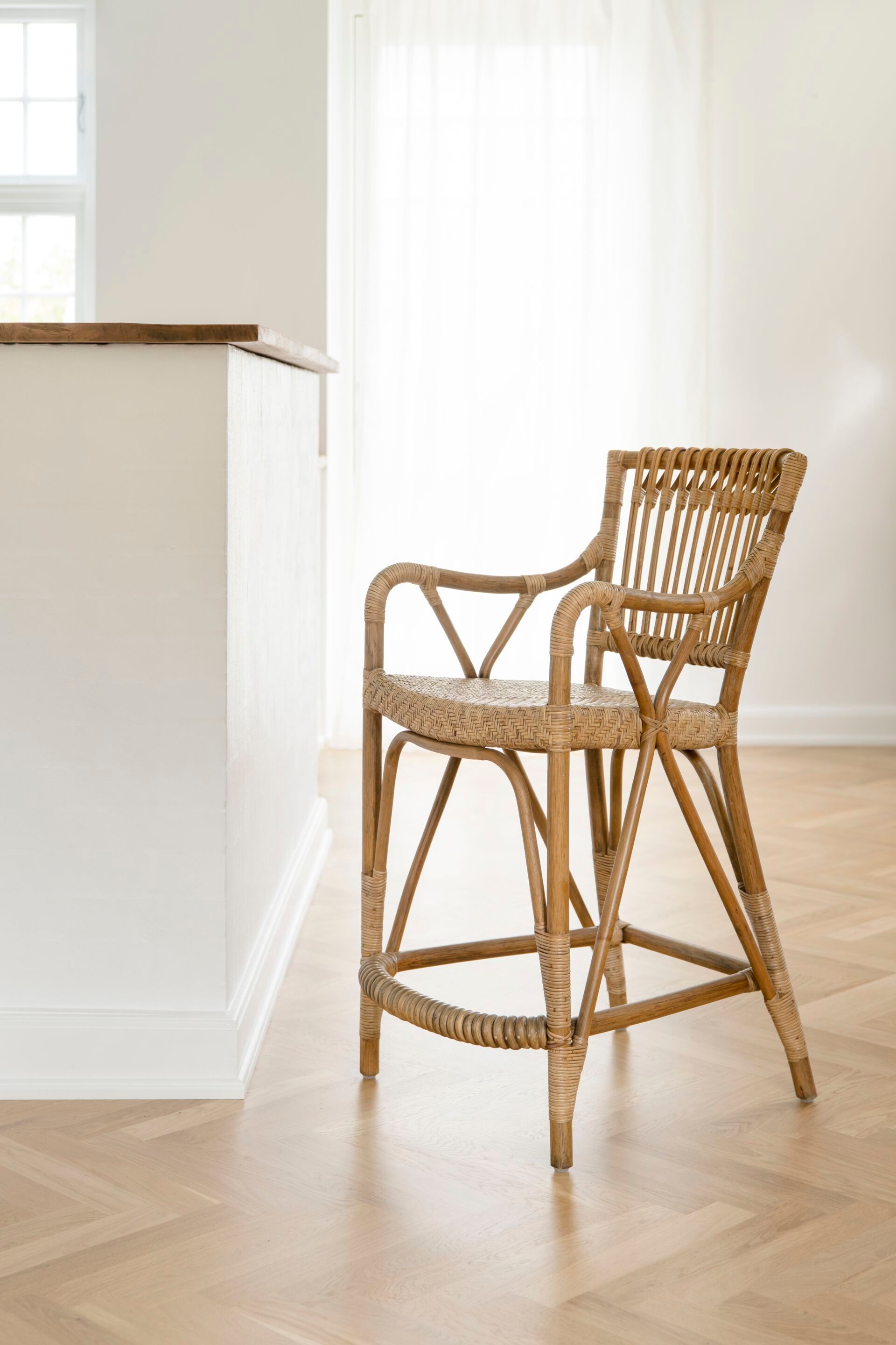 Высокий стул из ротанга с подлокотниками Sika Design Originals ARCH-00104379 - Вид №1