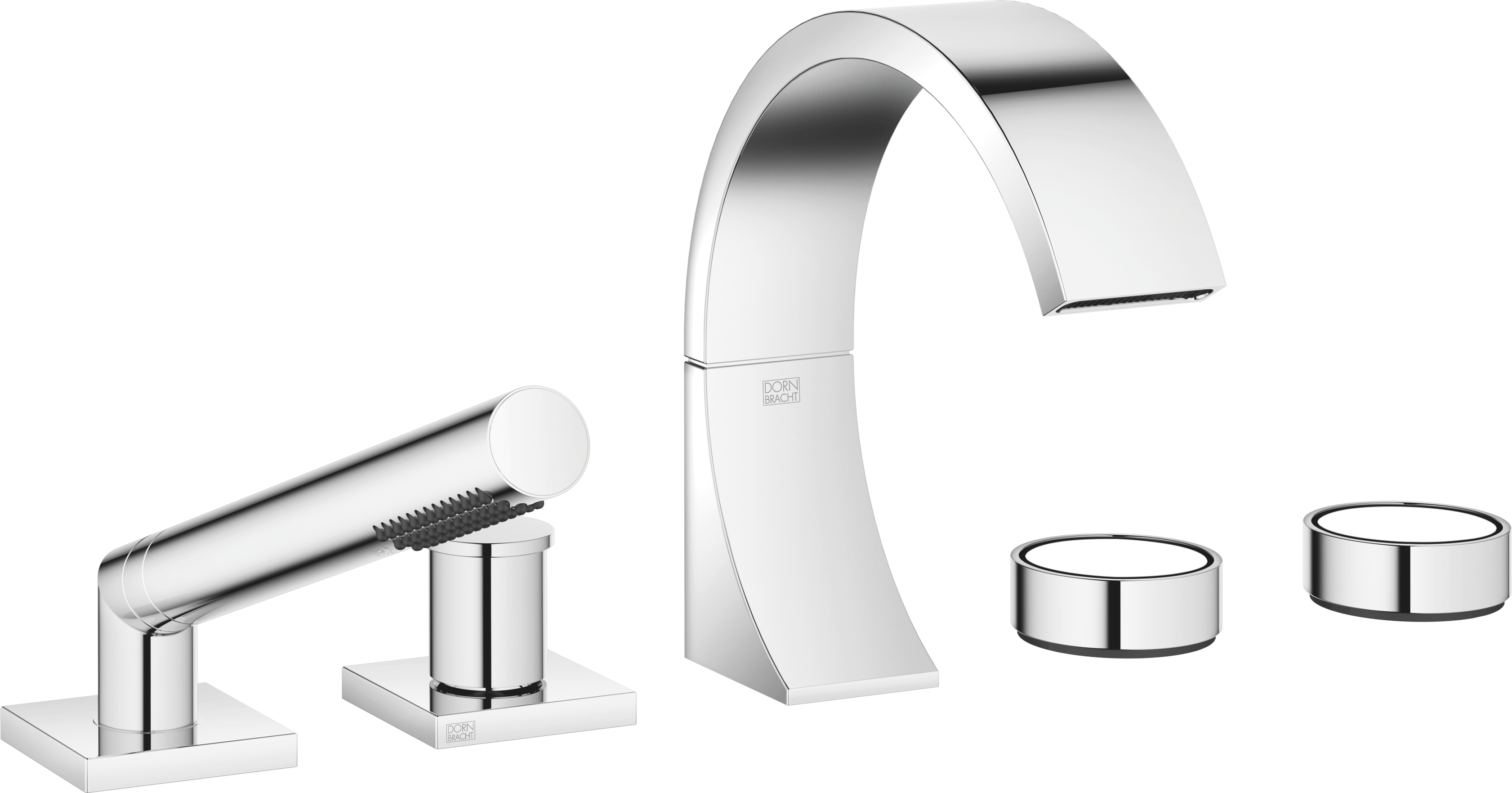 CYO Смеситель для ванны на пять отверстий, для установки на край ванны или на край плитки - хром