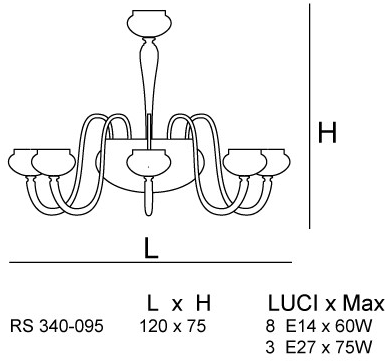 Siru Люстра из муранского стекла  Rs 340-095  - Вид №1