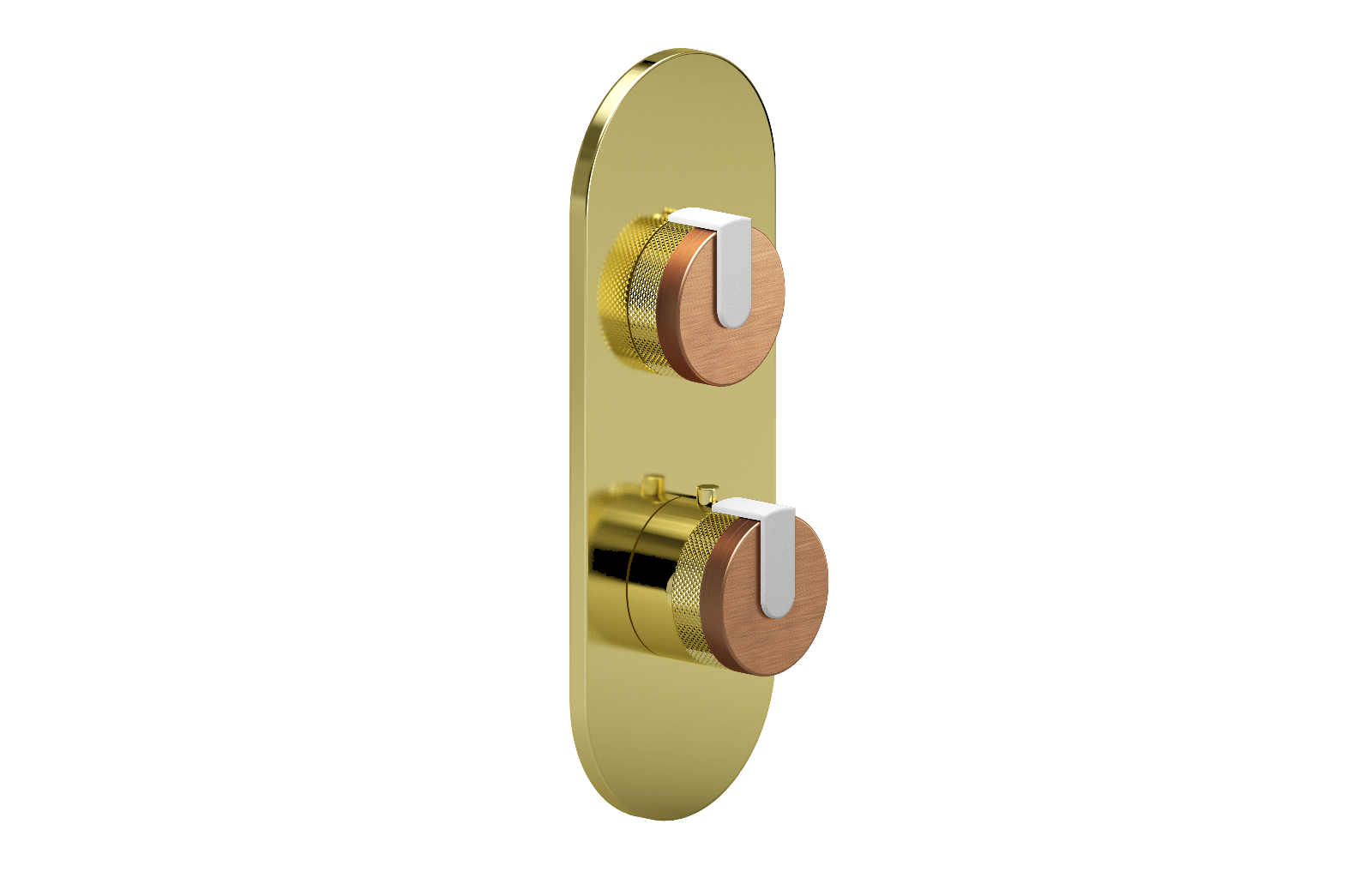 E-8026-R1BRGE0-L1WT-PB-T Планка M-Series с 2 ручками - Внешняя часть GRAFF MOD+