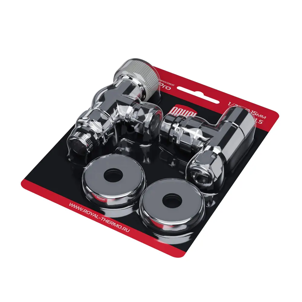 Термостатический комплект для радиатора осевой Royal Thermo Design Pro 1/2" латунь цвет хром 89423318 STLM-2143778  - Вид №7