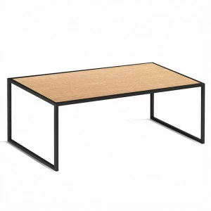 Журнальный столик деревянный 80 см светлый дуб Darmian into lite black INTELLIGENT DESIGN  260878 Дуб сонома;бежевый;черный