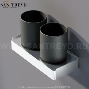 Agape MACH Двойной держатель для зубных щеток хромированный сатин AMAC0656SP