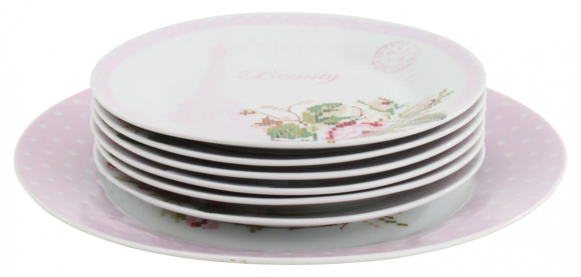 3860140.0038 Набор из 7ми фарфоровых тарелок TO4ROOMS 