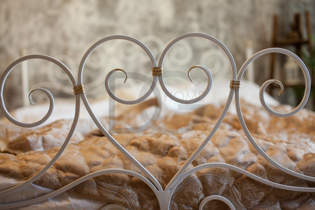 Кованая двуспальная кровать 160х200 с двумя спинками белая "Кармен" FRANCESCO ROSSI КАРМЕН 134643 Белый  - Вид №2