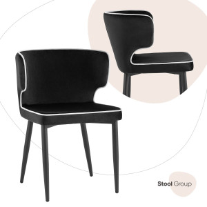 90680677 Стул кухонный Матео 86х57х48 см велюр цвет черный BAZHOUSHI XINGGUANG FURNITURE CO., LTD STLM-0335667 СТУЛ ГРУП