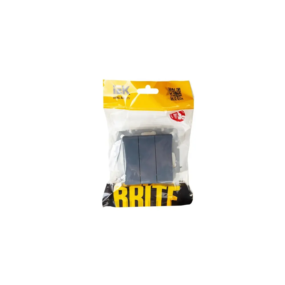 Выключатель встраиваемый IEK Brite 3 клавиши цвет маренго 89361875 STLM-2069350 - Вид №3